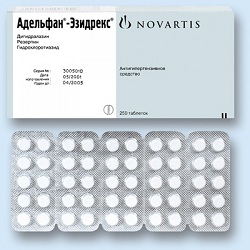 Гипотензивный препарат Адельфан в таблетках