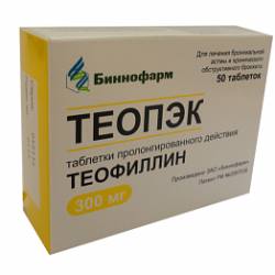 Таблетки пролонгированного действия Теопэк 300 мг