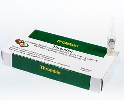 Лиофилизат для приготовления раствора для местного и наружного применения Тромбин
