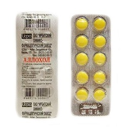 Желчегонный препарат Аллохол в таблетках